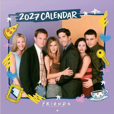 CurePink Oficiální nástěnný s plakátem Friends Přátelé SQ 30 x 30|60 cm [CP27019] 2027
