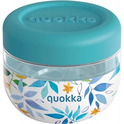 QUOKKA Bubble, Plastová nádoba na jídlo WATERCOLOR LEAVES, 500ml, 40126