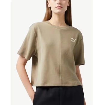PUMA Classics Ribbed Relaxed Tee Beige
