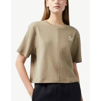 PUMA Classics Ribbed Relaxed Tee Beige