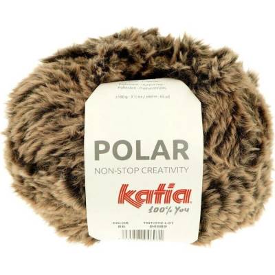 Katia Polar 86 černá s hnědými konečky