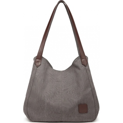 Dámska taška na rameno canvas Kono Saviora L sivá