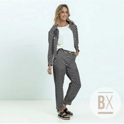 Bavlněný Satén - Graphic černá