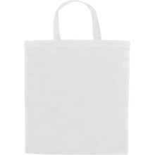 Bavlnená taška OEKO TEX s krátkymi ušami, 140 g/m², biela