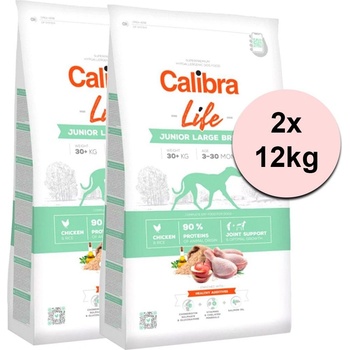 Calibra Dog Life Junior Large Breed Chicken 2 x 12 kg