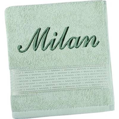 Bellatex Froté osuška proužek s výšivkou jména Osuška 70x140 cm mintová