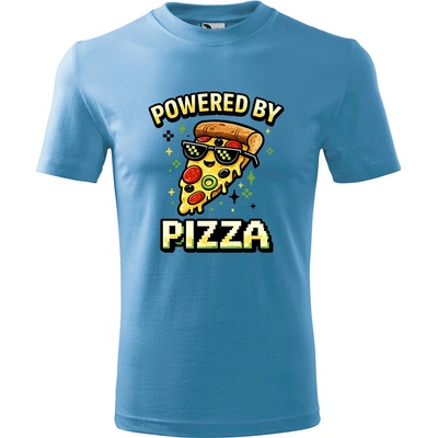 Handel detské tričko Powered by Pizza svetlomodrá