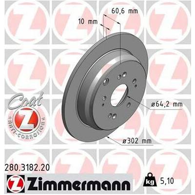 ZIMMERMANN Brzdový kotúč 280318220
