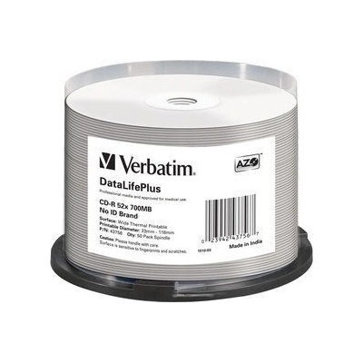 Verbatim CD-R 700MB 52x, AZO, printable, spindle, 50ks (43756)