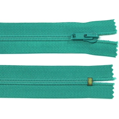 Spirálový zip no.5 nerozepínací 16cm tyrkysově zelený