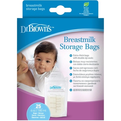 DR.BROWN'S Kapsy na uskladnění mateřského mléka 180 ml, 25 ks