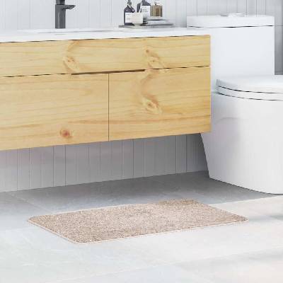 vidaXL Килимче за баня с антихлъзгаща повърхност Крем 50 x 80 cm ПП (4019826)