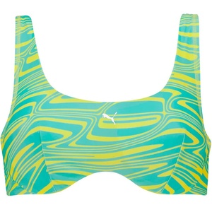 PUMA Printed Scoop bikini top - Green (Lemon / Mint)