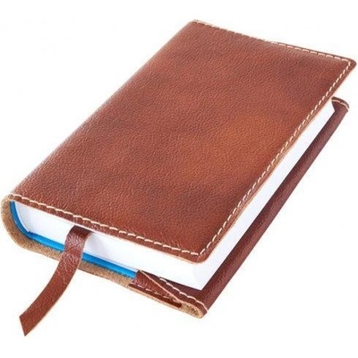 Variabilní kožený obal na knihu se záložkou kůže měděná – Zboží Dáma