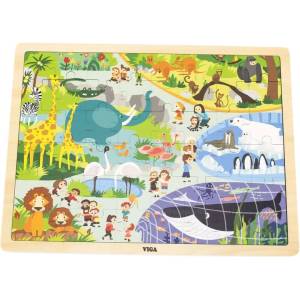 Viga Toys Дървен пъзел Viga Toys - Океан, 48 части (44583) - ozone