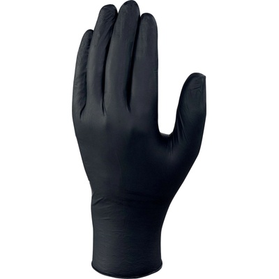 Delta Plus Delta venitactyl v1450b100 / Ръкавици за еднократна употреба, устойчиви на химикали и вируси, 100 броя в опаковка - черни 6 (v1450b10006)