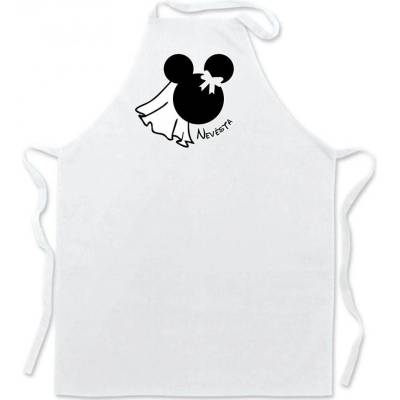 Povidlo.cz Zástěra Mouse Nevěsta Bílá