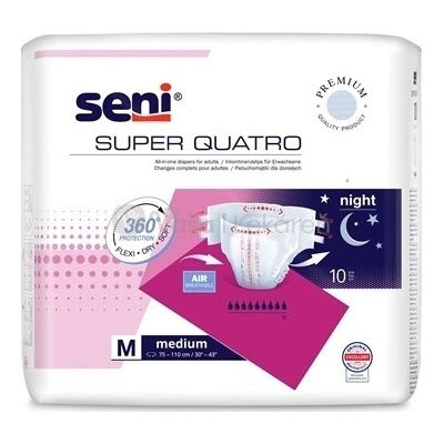 Seni Super Quatro Medium Plienkové nohavičky zalepovacie 10 ks