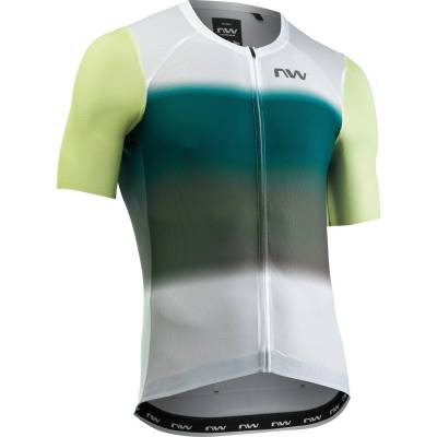 Northwave Мъжка фланелка с къс ръкав за колоездене Northwave Blade Air Jersey Short Sleeve Cycling jersey - White / Cool Matcha (056-3720-0514)
