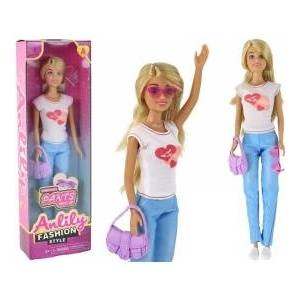 LEAN Toys Anlily Childrens Doll Long Blonde Hair Handbag Glasses White Blouse