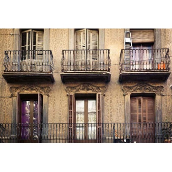 DIMEX ART s. r. o Флизелинов фототапет старомодни балкони 375 x 250 см