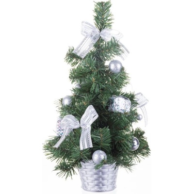 MagicHome ozdobený strieborný kvet 30 cm