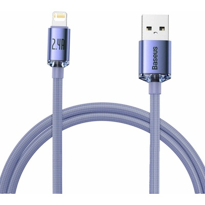 Baseus CAJY000005 Crystal Shine Series Datový, USB - Lightning 20W 1,2m, fialový