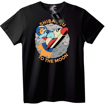NOONEBRAND Тениска Shiba Inu до Луната - XL, White