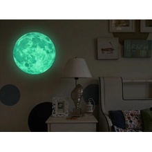 Ambiance Nástenná svietiaca detská samolepka Real Moon, ⌀ 30 cm