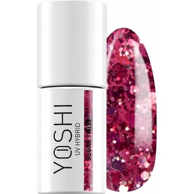 Hybridný lak Yoshi 724 Sugar Twist červeno-ružový 6 ml