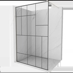 Mexen Kioto душекран Walk-in 110 x 200 см, черен модел 8 мм, матиран никел - 800-110-101-97-78 (800-110-101-97-78)