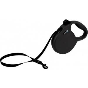alcott Wanderer Retractable Leash - автоматичен повод Пътешественик, ЧЕРЕН, размер S - дължина на повода 4, 8 м - подходящо за кучета до 20 кг WRSBK