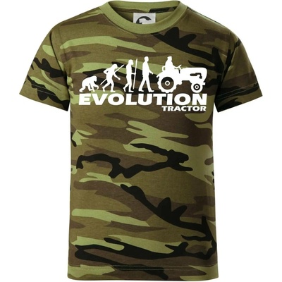 Evoluce traktor dětské maskáčové triko zelený maskáč