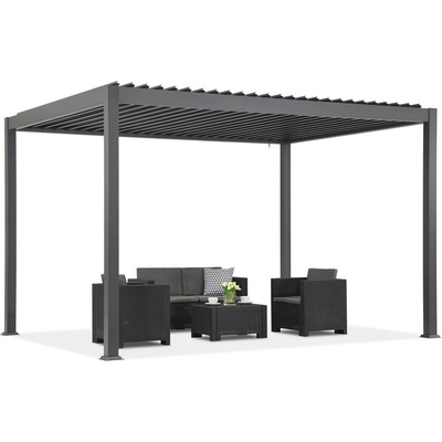 Garden Point Lagos Premium 3x4 volně stojící terasová pergola antracitová a bílá