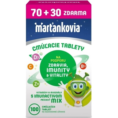 Walmark Marťánci s Imunactivom cucavé tablety příchuť mix 100 tablet