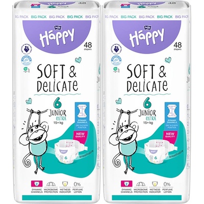 Bella Happy Soft & Delicate BigPack 6 15+ kg 96 ks 2x 48 ks