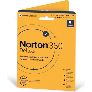 Norton 360 DELUXE 50GB + VPN 1 lic. 5 lic. 1rok (21405762)