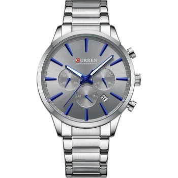 Curren Мъжки часовник Curren Fain, Неръждаема стомана, Хронограф, Сребрист / Сив (CURREN-8435-SILVER-GRAY)