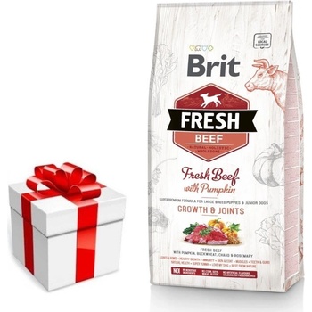 Brit Fresh Beef & Pumpkin Puppy Large Growth & Joints 12кг + безплатна изненада за кучето