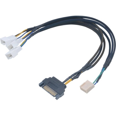 Akasa FLEXA FP3S SATA -> 3x 4pin PWM ventilátor kábel 30cm (AK-CBFA06-30) (AK-CBFA06-30) (AK-CBFA06-30) (AK-CBFA06-30)