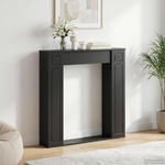 vidaXL Рамка за камина Черно 100 x 20 x 100 cm Инженерна дървесина (8006616)