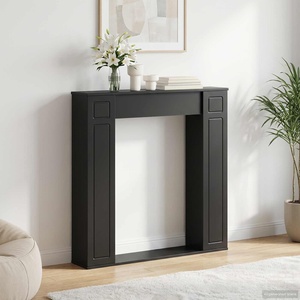 vidaXL Рамка за камина Черно 100 x 20 x 100 cm Инженерна дървесина (8006616)