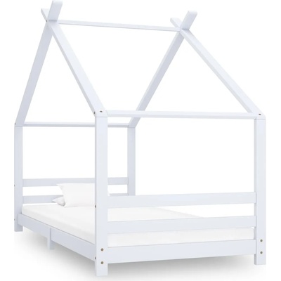 vidaXL Рамка за детско легло, бяла, бор масив, 90х200 см (289612)