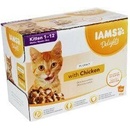 IAMS Delights Kitten kura v omáčke multipack 12 x 85 g