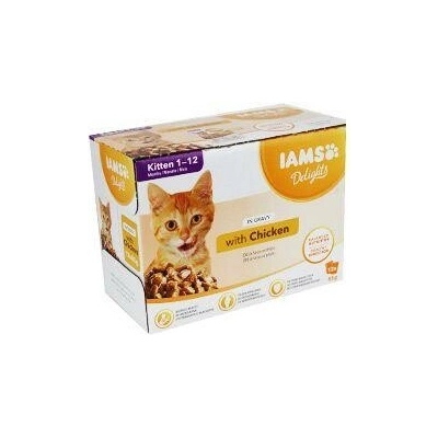 Iams Cat Kitten Delights kapsička Chicken in gravy 12 x 85 g