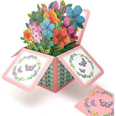 Изскачаща 3d поздравителна картичка за рожден ден с цветя