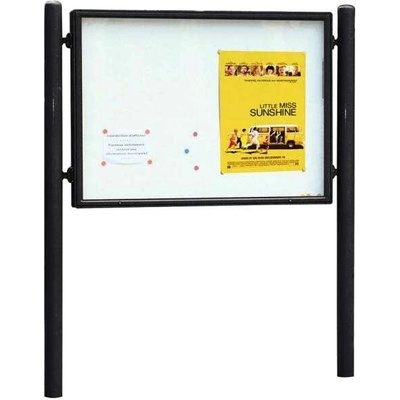 PROCITY Obojstranná vitrína Carrefour 1255x1700 mm, vrátane stĺpikov, čierna