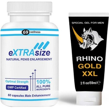 Гел за увеличаване на пениса Rhino Gold Gel XXL + eXTRAsize капсули за уголемяване