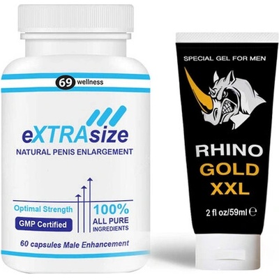 Гел за увеличаване на пениса Rhino Gold Gel XXL + eXTRAsize капсули за уголемяване