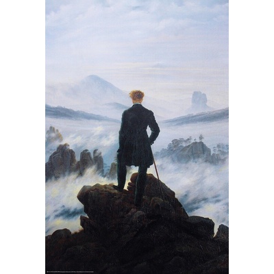 Plakát, Obraz - Wanderer Above the Sea Fog, Caspar David Friedrich, 61 × 91.5 cm